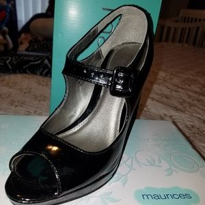 Maurices black pep toe heels